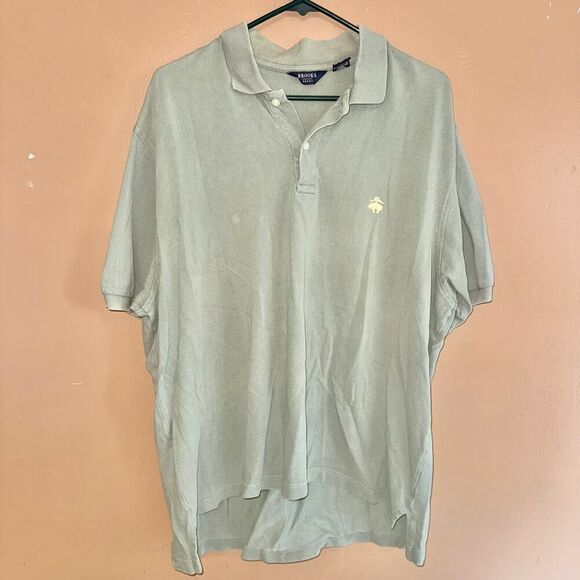 Brooks Brothers Mens Vintage Sport Cotton Short Sleeve Polo Tee T-Shirt Green XL - Picture 1 of 9